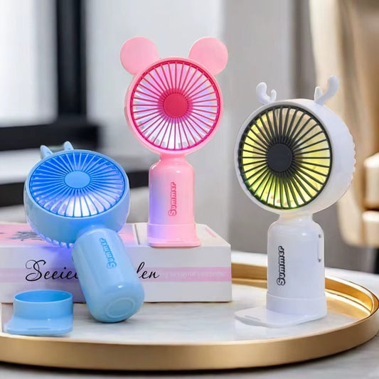 ❤️✅مروحة ذكية يدوية – انتعاش بألوان RGB! 🌟